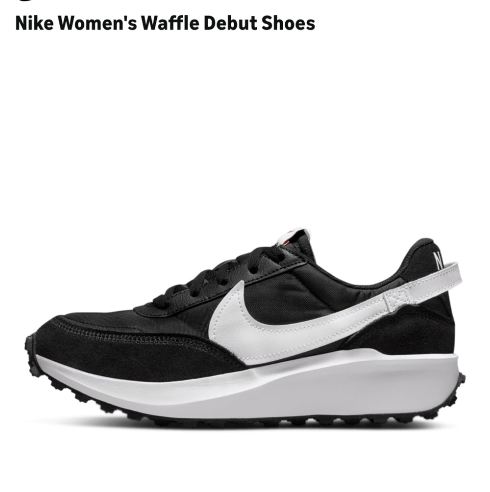 Nike Waffle Debut Sneakers - Black and White